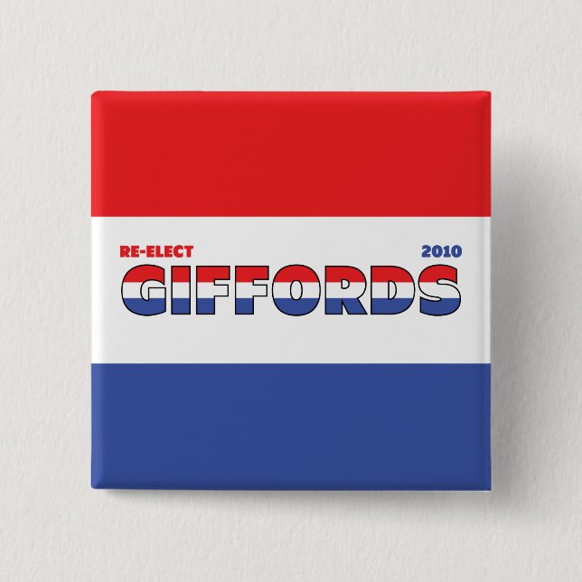 Abstimmung Giffords 2010 Wahlen rotes weißes und Button (Vorderseite)