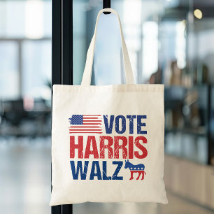 Abstimmung Harris Walz Demokrat Donkey American Fl Tragetasche