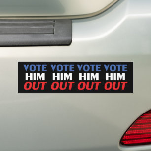 Abstimmung Him Out Schwarz-Weiß-Typografie Autoaufkleber