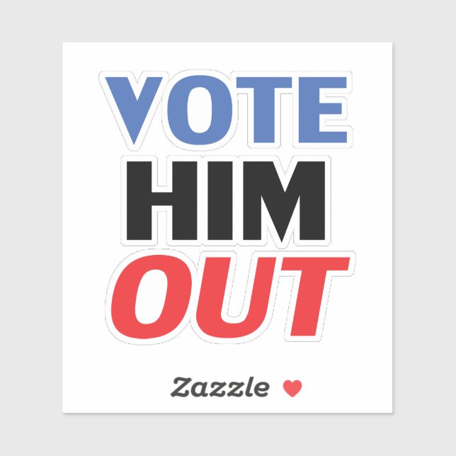 Abstimmung Ihm Out rot-weiß-blau-moderne Typografi Aufkleber (Blatt)