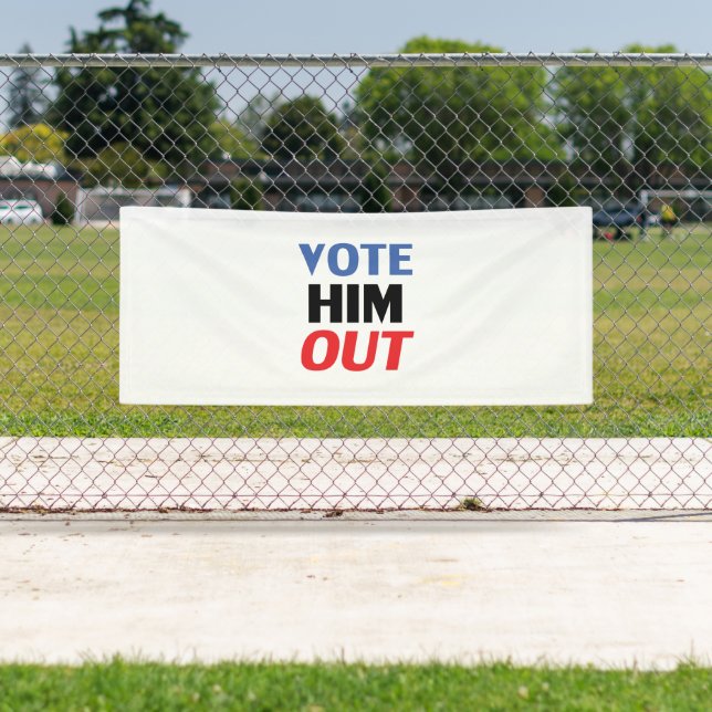 Abstimmung Ihm Out rot-weiß-blau-moderne Typografi Banner (Insitu)