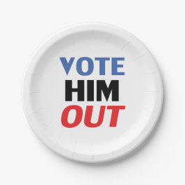 Abstimmung Ihm Out rot-weiß-blau-moderne Typografi Pappteller