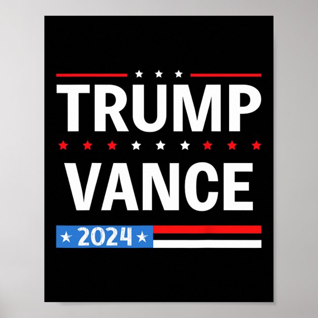 Abstimmung im Flag 47 Trump Vance 2024 VP-Vizepräs Poster (Vorne)