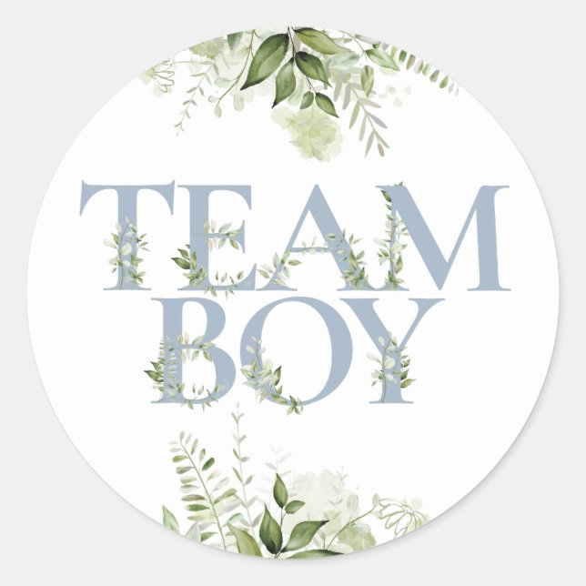 Abstimmung im Team Boy Greenery Bloral Gender Reve Runder Aufkleber (Vorderseite)