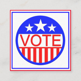 Abstimmung in Amerika Quadratische Visitenkarte