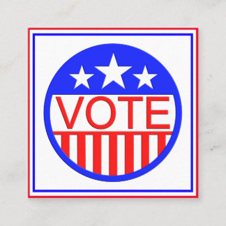 Abstimmung in Amerika Quadratische Visitenkarte
