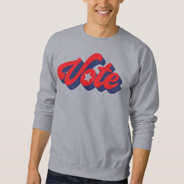 Abstimmung in Blue Red Bold Letters Sweatshirt (Vorderseite)