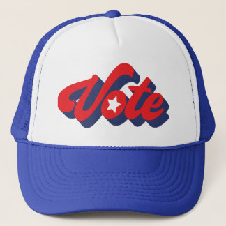 Abstimmung in Blue Red Bold Letters Trucker Hat Truckerkappe