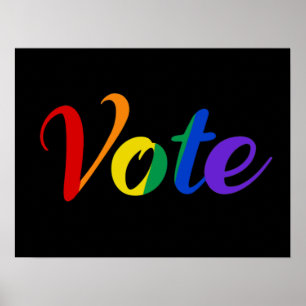 Abstimmung in Regenbogen Poster