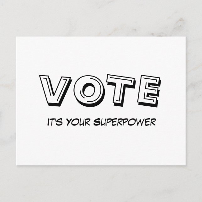 Abstimmung: It’s Your Superpower Postcard Postkarte (Vorderseite)