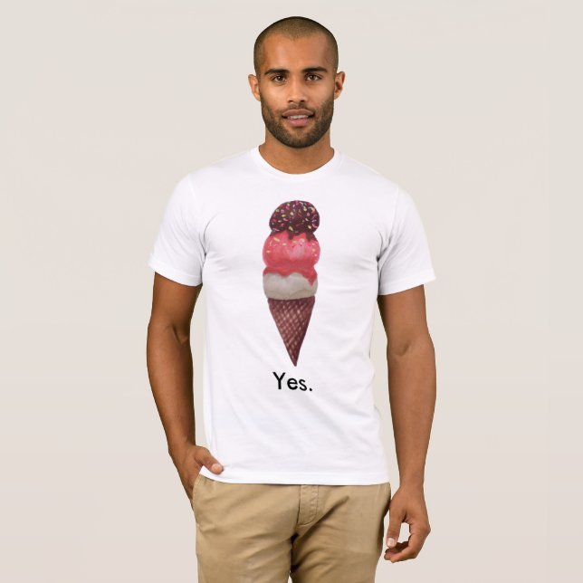 Abstimmung ja für Eiscreme (Männer) T-Shirt (Vorne ganz)