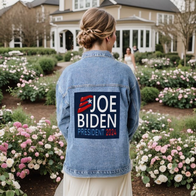 Abstimmung Joe Biden Präsident 2024 Wahl Blue Jeansjacke (Hochzeit Rückseite)