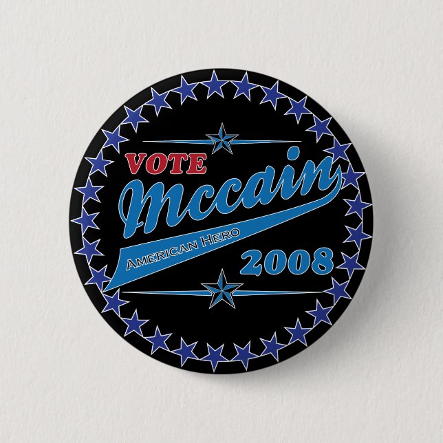Abstimmung McCAIN eine amerikanische Heldwahl 2008 Button (Vorderseite)