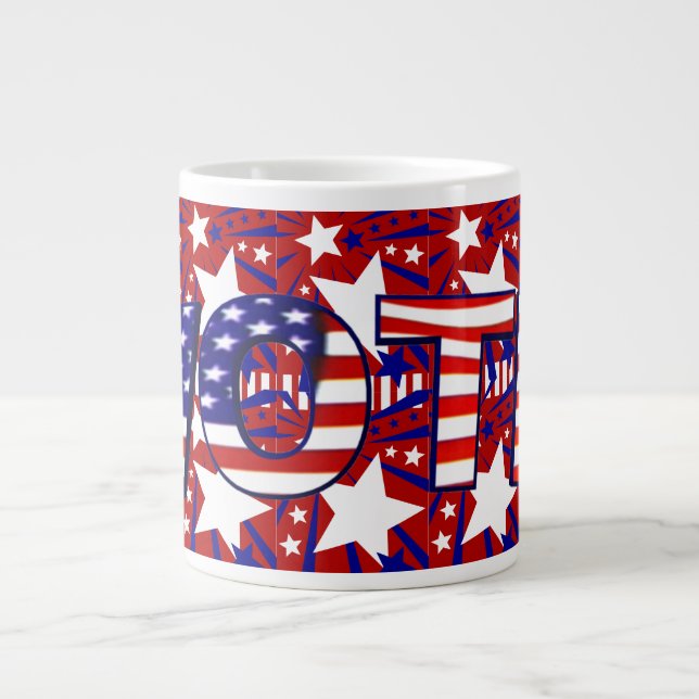Abstimmung mit den US Flagge - Jumbo-Tasse (Vorderseite)