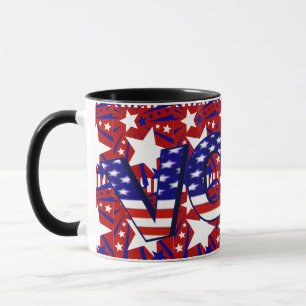 Abstimmung mit den US Flagge - Tasse
