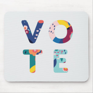 Abstimmung Moderne Blüte in blau-grün-orange-rosa Mousepad