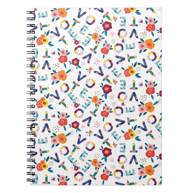 Abstimmung Moderne florale Whimsikum in Blue Coral Notizblock (Vorderseite)