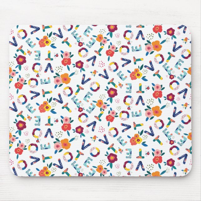 Abstimmung Modernes Blumenmuster Büro oder Schule Mousepad (Vorne)