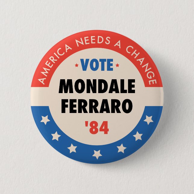 Abstimmung Mondale/Ferraro '84 Button (Vorderseite)