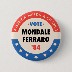 Abstimmung Mondale/Ferraro '84 Button