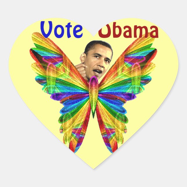 Abstimmung Obama_ Herz-Aufkleber (Vorderseite)