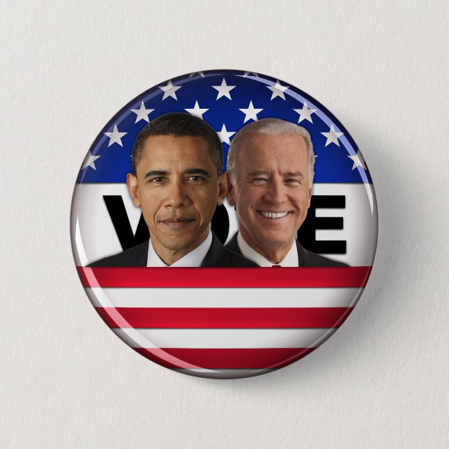 Abstimmung Obama u. Biden Button (Vorderseite)