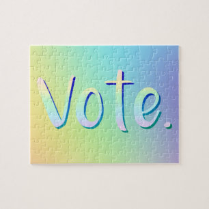 "Abstimmung." Pastel Rainbow Gradient Jigsaw Puzzl Puzzle