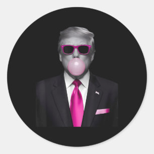 Abstimmung Präsident Funny Design Trump Pink Bubbl Runder Aufkleber
