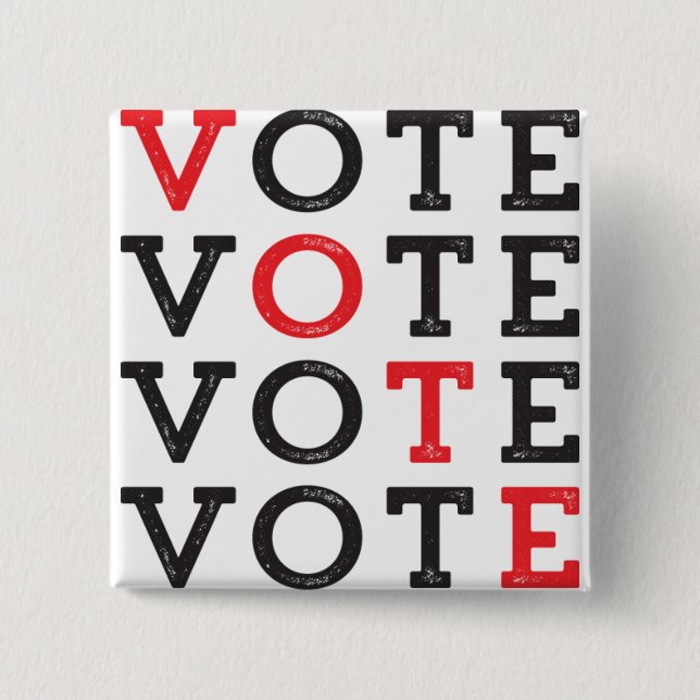 ABSTIMMUNG - quadratischer Knopf Button (Vorderseite)