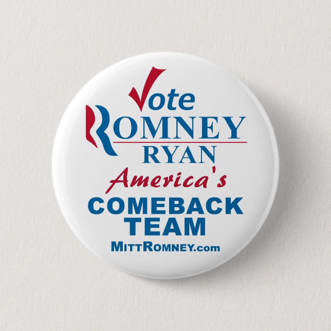 Abstimmung Romney Ryan Button (Vorderseite)