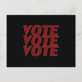 Abstimmung: Rote moderne Typografie schwarz Postkarte