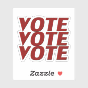 Abstimmung: Rote Typografie Aufkleber