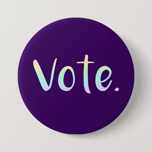 "Abstimmung." Schaltfläche Pastel Rainbow Ombre Button (Vorderseite)