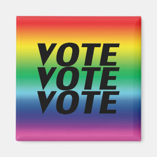 Abstimmung - Schwarz, Stolz Lgbtq Regenbogenfarben Magnet