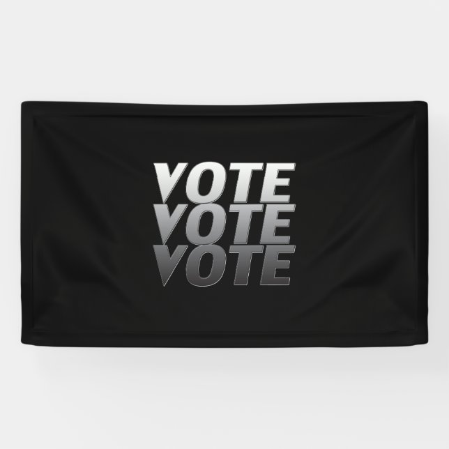 "Abstimmung" Schwarz-weiß grau Banner (Horizontal)