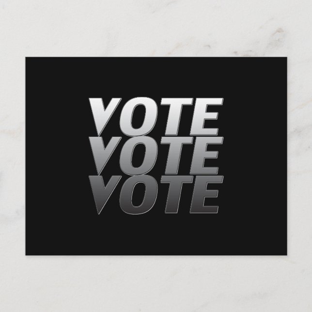 "Abstimmung" Schwarz-weiß grau Postkarte (Vorderseite)