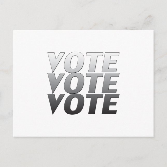 "Abstimmung" Schwarz-weiß grau Postkarte (Vorderseite)