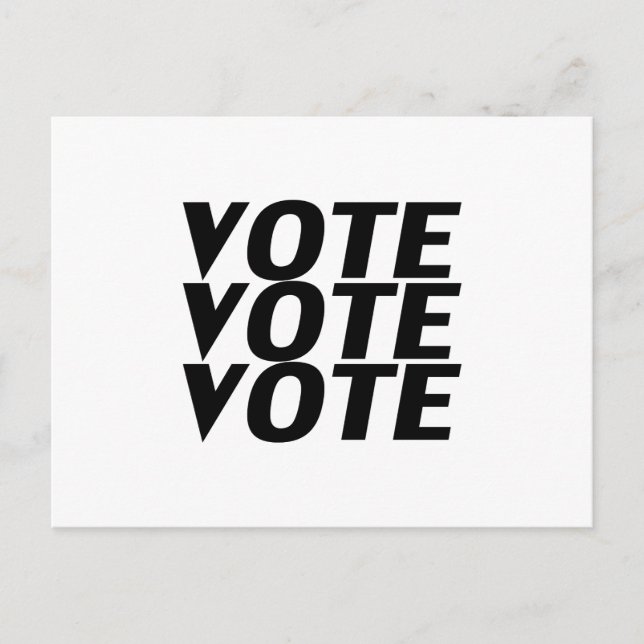 "Abstimmung" Schwarz-weiß Postkarte (Vorderseite)