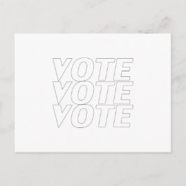 "Abstimmung" Schwarz-weiß Postkarte