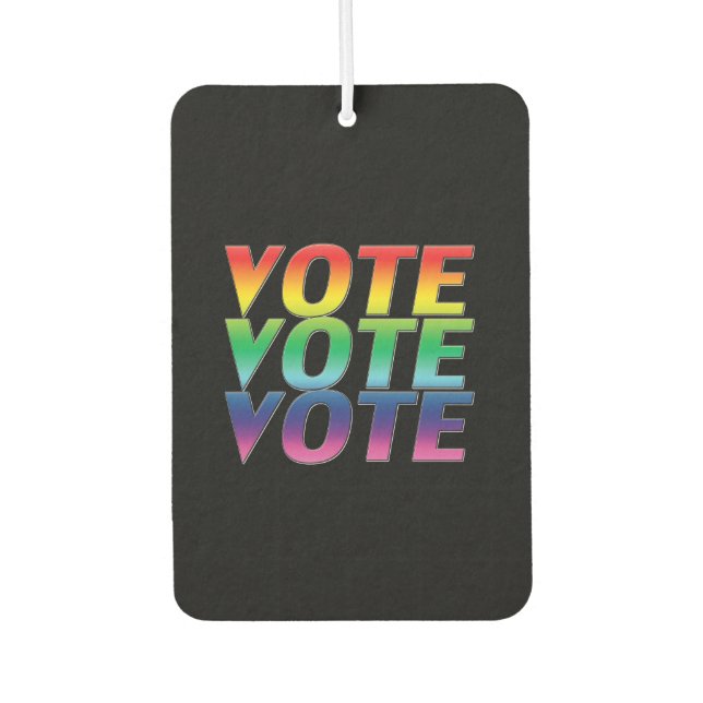 "Abstimmung" - Schwarzer Pride Regenbogen lgbtq Autolufterfrischer (Vorderseite)