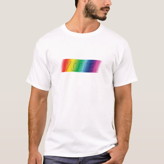 Abstimmung - Stolz auf Regenbogenfarben T - Shirt (Vorderseite)