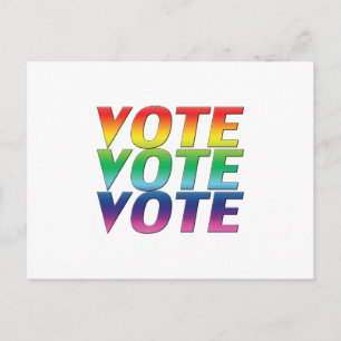 "Abstimmung" Stolz lgbtq lgbt Regenbogen weiß Postkarte