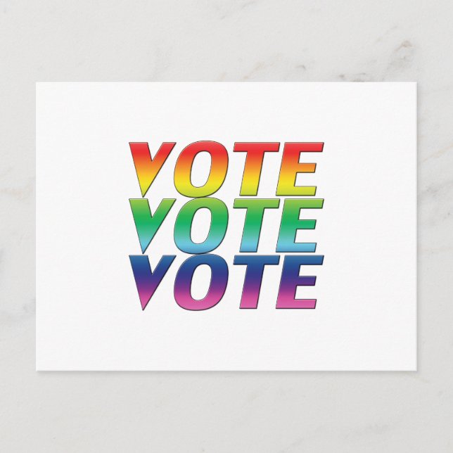 "Abstimmung" Stolz lgbtq lgbt Regenbogen weiß Postkarte (Vorderseite)