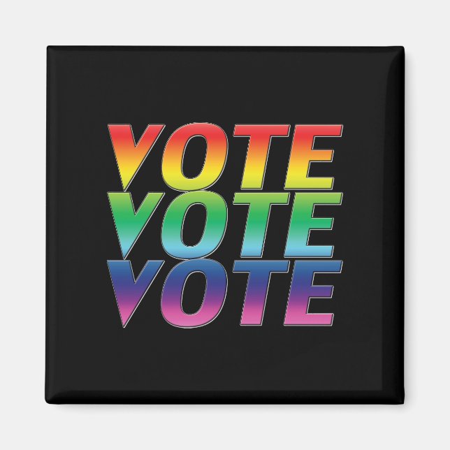 Abstimmung - Stolz Regenbogenfarben lgbtq schwarz Magnet (Vorne)