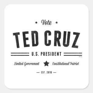 Abstimmung Ted Cruz 2016 Quadratischer Aufkleber