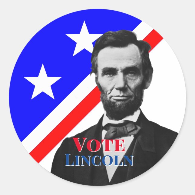 Abstimmung über Abraham Lincoln Runder Aufkleber (Vorderseite)