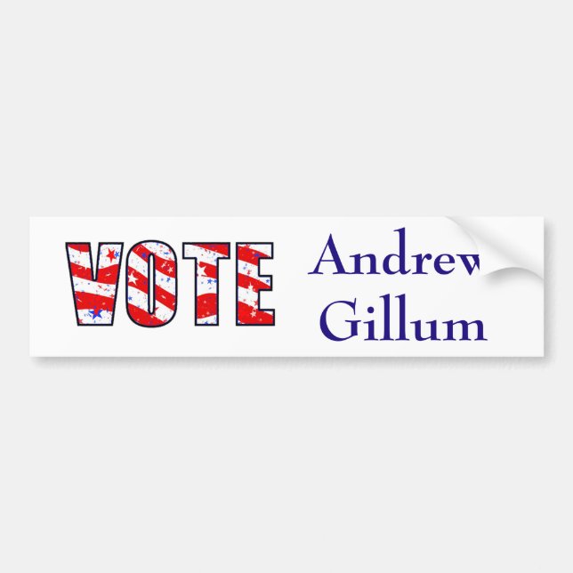 Abstimmung über den Demokraten Andrew Gillum Autoaufkleber (Vorne)