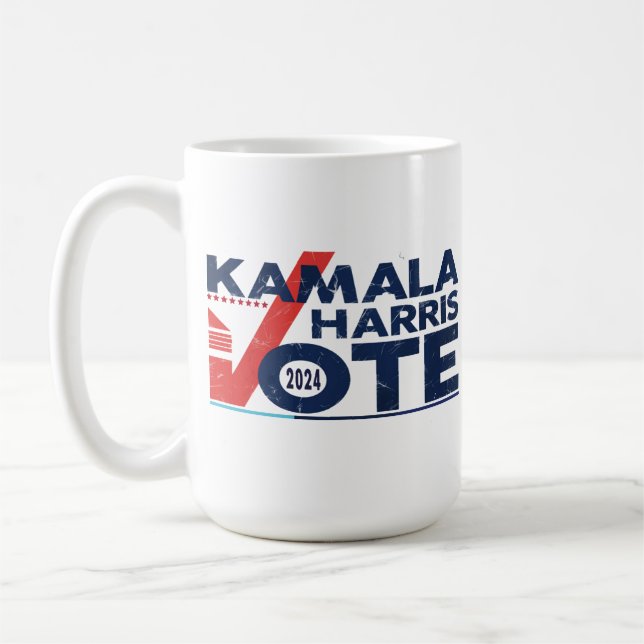 Abstimmung über den T - Shirt Kamala Harris Kaffeetasse (Links)