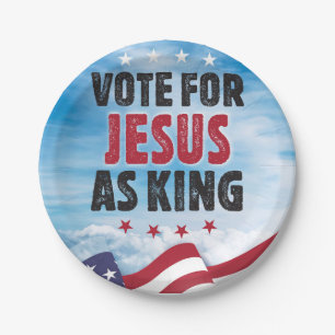 Abstimmung über Jesus als König - Präsidentschafts Pappteller