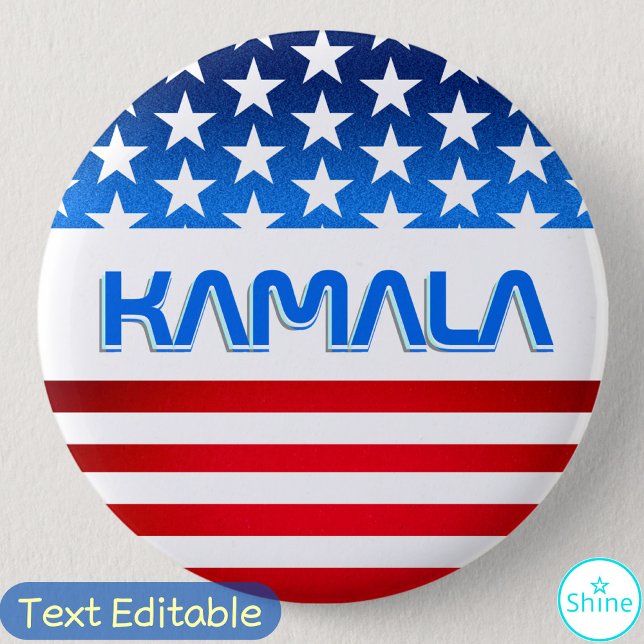 Abstimmung über Kamala Harris USA Flag Moderne Typ Button (Von Creator hochgeladen)